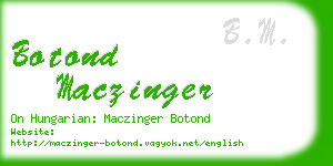 botond maczinger business card